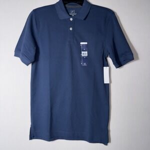 George Mens Blue Pique Polo Short Button Up Collared Sleeve Shirt‎ Sz XSmall NWT